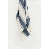 50" X 60" Blue And Ivory Cotton Woven Striped Throw Blanket with Fringe - Homeroots - Flyclothing LLC