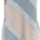 50" X 60" Aqua Cotton Woven Striped Throw Blanket with Fringe - Homeroots - Flyclothing LLC