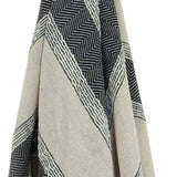 50" X 60" Black Cotton Woven Striped Throw Blanket with Fringe - Homeroots - Flyclothing LLC