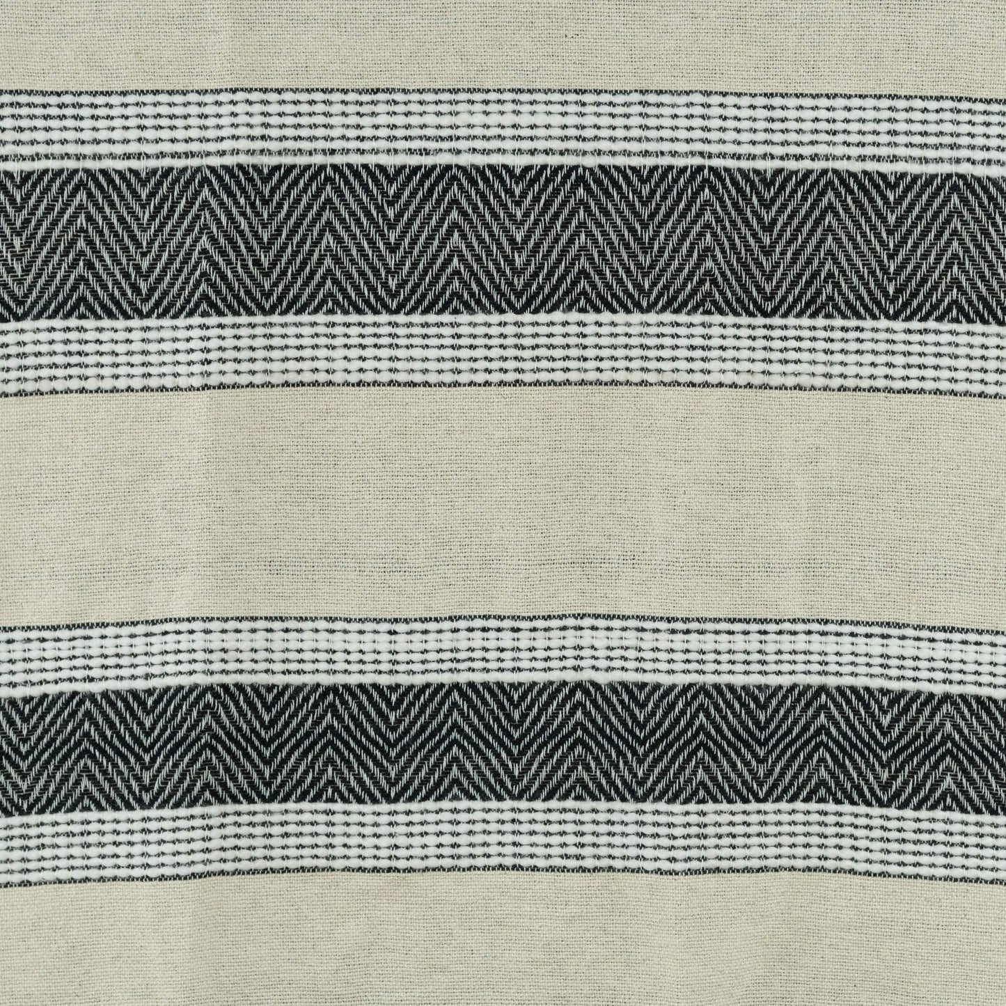 50" X 60" Black Cotton Woven Striped Throw Blanket with Fringe - Homeroots - Flyclothing LLC