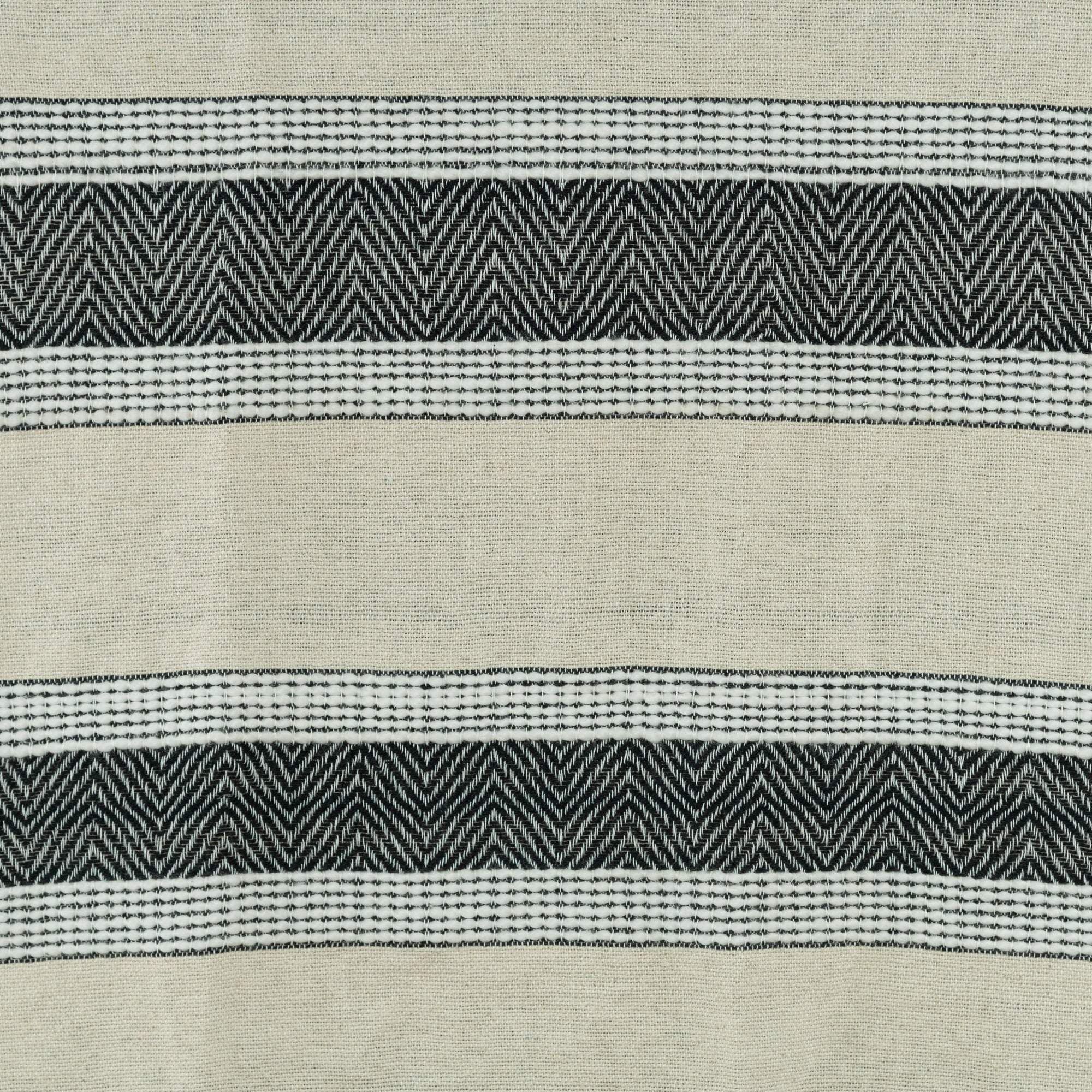 50" X 60" Black Cotton Woven Striped Throw Blanket with Fringe - Homeroots - Flyclothing LLC