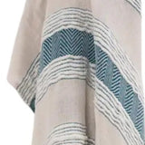 50" X 60" Teal And Blue Cotton Woven Striped Throw Blanket with Fringe - Homeroots - Flyclothing LLC
