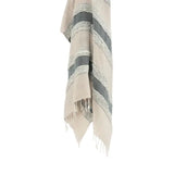 50" X 60" Gray Cotton Woven Striped Throw Blanket with Fringe - Homeroots - Flyclothing LLC