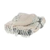 50" X 60" Gray Cotton Woven Striped Throw Blanket with Fringe - Homeroots - Flyclothing LLC