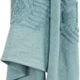 50" X 60" Teal And Blue Cotton Woven Ikat Throw Blanket with Fringe - Homeroots - Flyclothing LLC