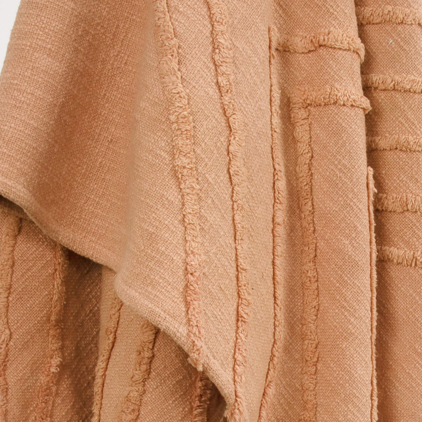 50" X 60" Terra Cotta Cotton Woven Geometric Throw Blanket with Fringe - HomeRoots - Flyclothing LLC