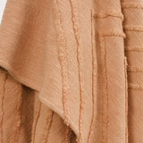 50" X 60" Terra Cotta Cotton Woven Geometric Throw Blanket with Fringe - HomeRoots - Flyclothing LLC