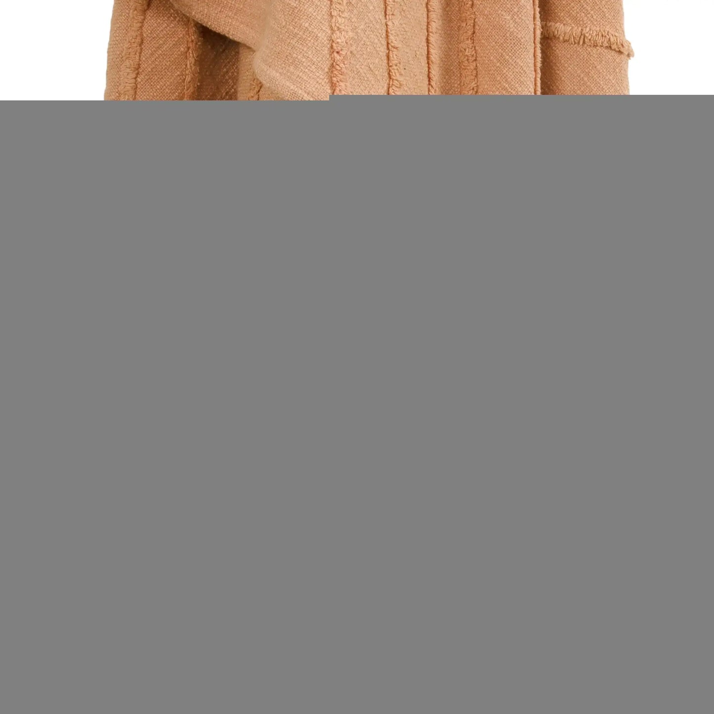 50" X 60" Terra Cotta Cotton Woven Geometric Throw Blanket with Fringe - Homeroots - Flyclothing LLC