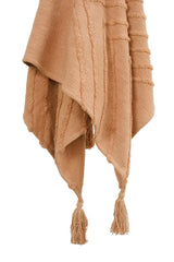 50" X 60" Terra Cotta Cotton Woven Geometric Throw Blanket with Fringe - Homeroots - Flyclothing LLC