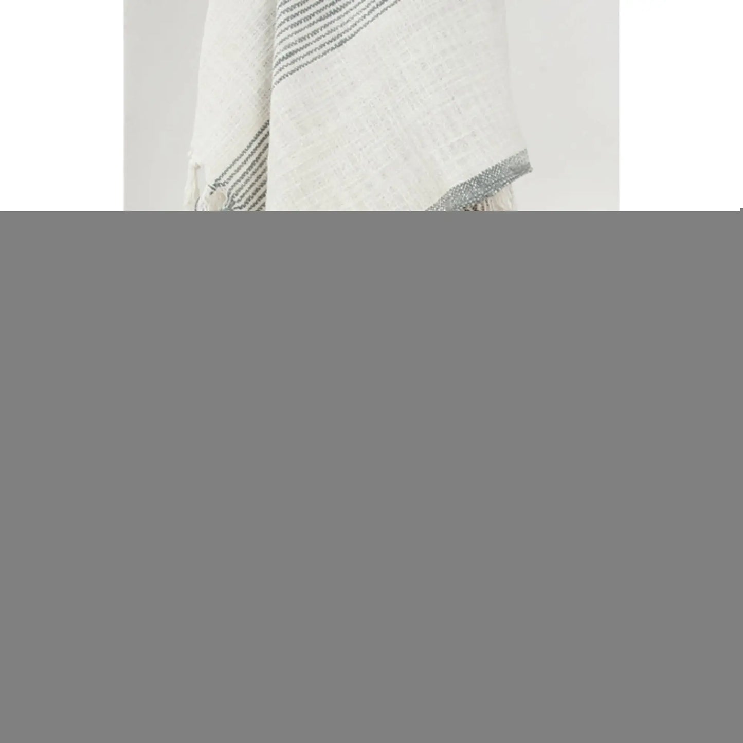 50" X 60" Gray And Ivory Cotton Woven Striped Throw Blanket with Fringe - Homeroots - Flyclothing LLC