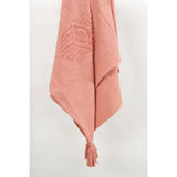 50" X 60" Coral Cotton Woven Ikat Throw Blanket with Tassels - Homeroots - Flyclothing LLC