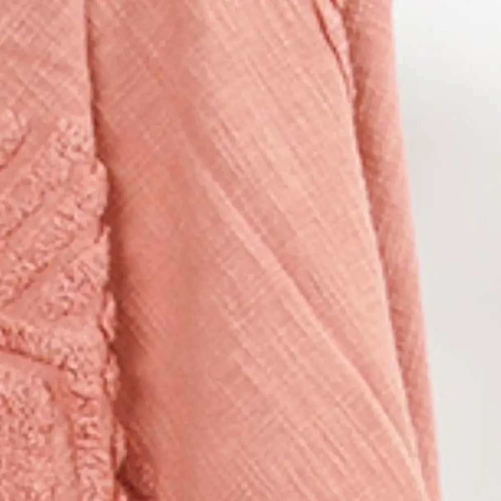 50" X 60" Coral Cotton Woven Ikat Throw Blanket with Tassels - Homeroots - Flyclothing LLC