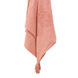 50" X 60" Coral Cotton Woven Ikat Throw Blanket with Tassels - Homeroots - Flyclothing LLC