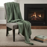 50" X 60" Green Cotton Woven Ikat Throw Blanket with Tassels - Homeroots - Flyclothing LLC