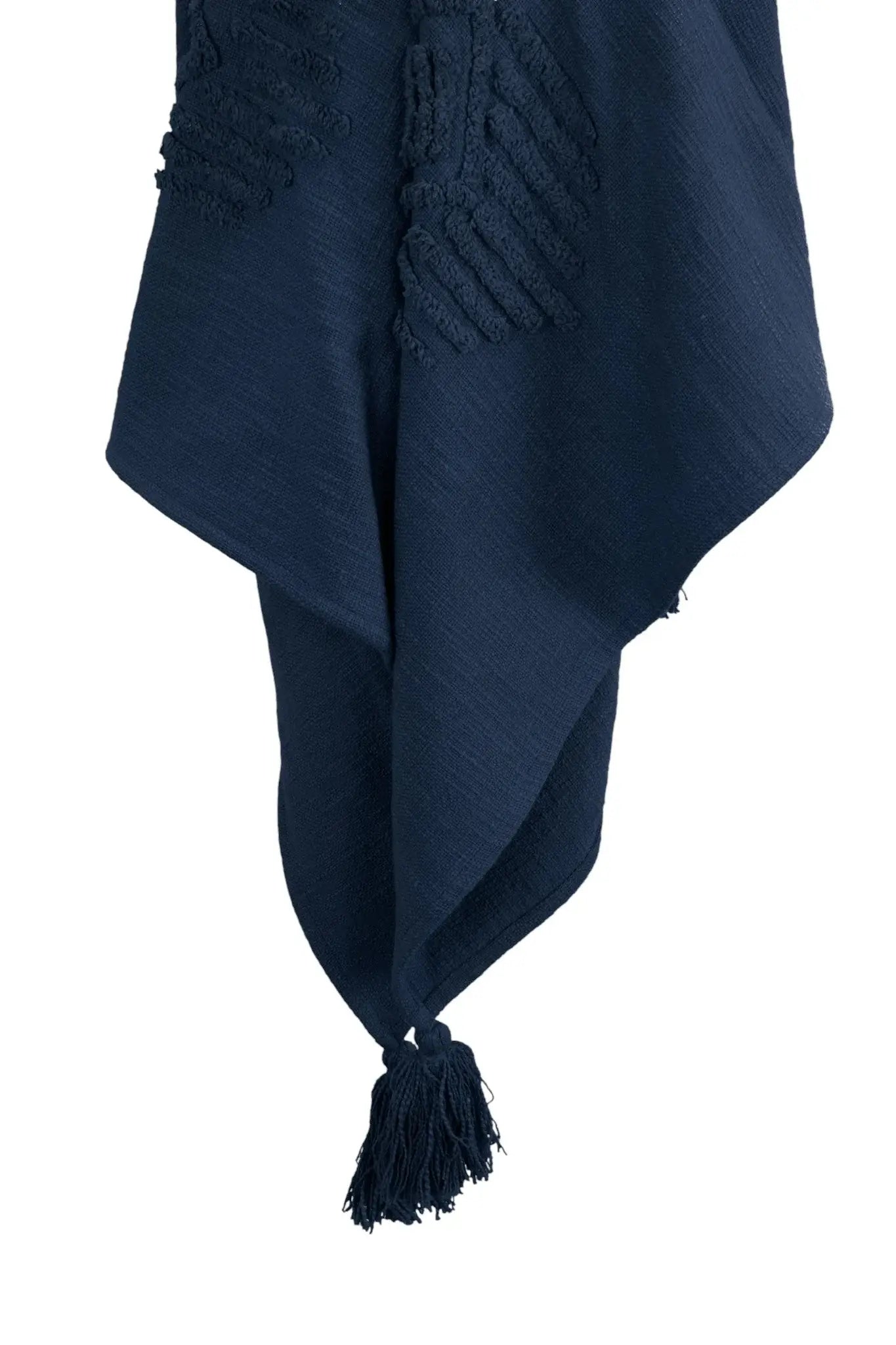 50" X 60" Blue Cotton Woven Ikat Throw Blanket with Tassels - Homeroots - Flyclothing LLC