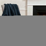 50" X 60" Blue Cotton Woven Ikat Throw Blanket with Tassels - Homeroots - Flyclothing LLC