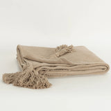 50" X 60" Brown Cotton Woven Ikat Throw Blanket with Tassels - Homeroots - Flyclothing LLC