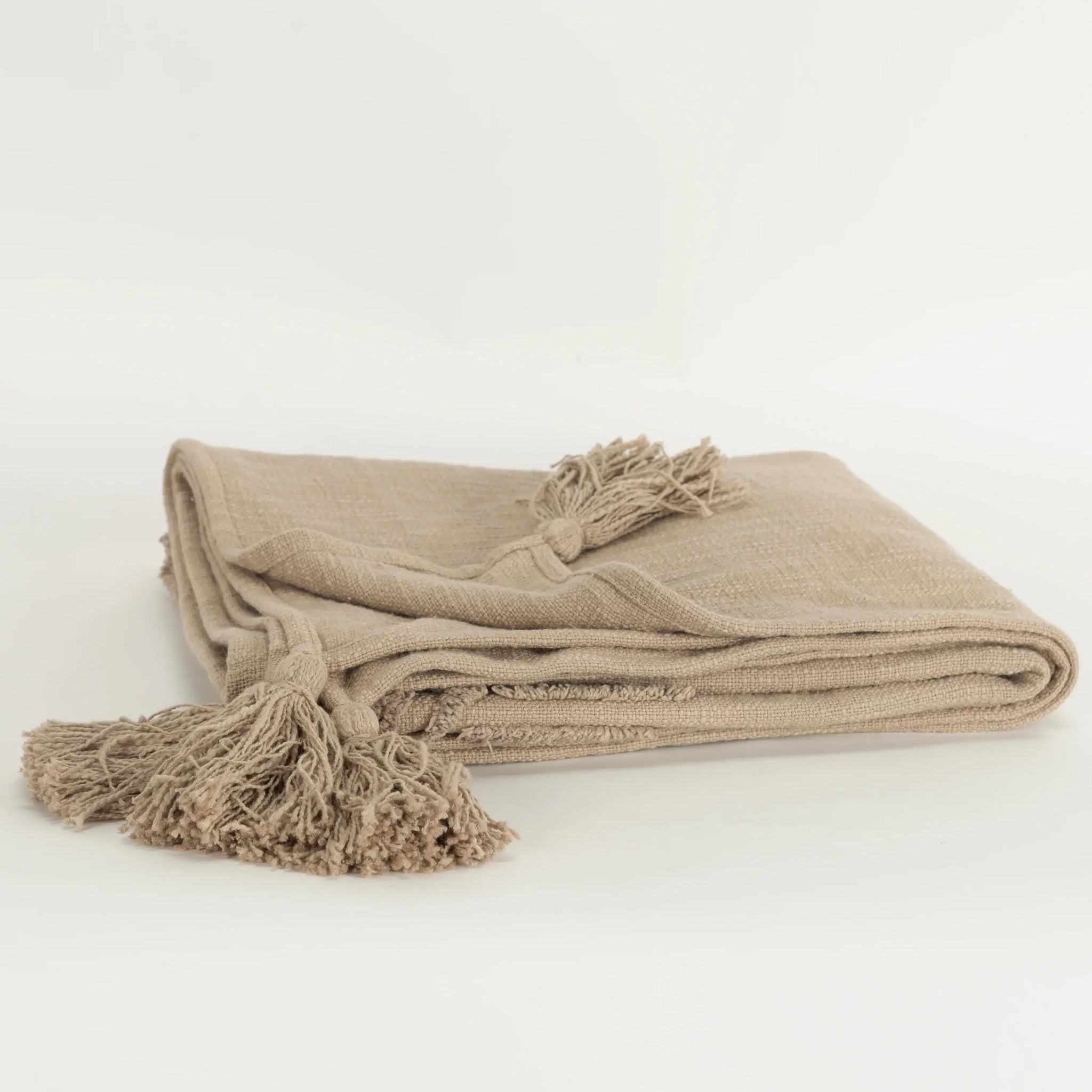50" X 60" Brown Cotton Woven Ikat Throw Blanket with Tassels - Homeroots - Flyclothing LLC