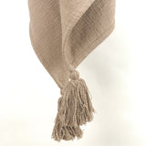 50" X 60" Brown Cotton Woven Ikat Throw Blanket with Tassels - Homeroots - Flyclothing LLC