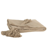 50" X 60" Brown Cotton Woven Ikat Throw Blanket with Tassels - Homeroots - Flyclothing LLC