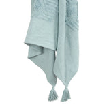 50" X 60" Aqua Cotton Woven Ikat Throw Blanket with Tassels - Homeroots - Flyclothing LLC