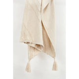 50" X 60" Natural Cotton Woven Geometric Throw Blanket with Tassels - Homeroots - Flyclothing LLC