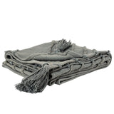 50" X 60" Gray Cotton Woven Geometric Throw Blanket with Tassels - Homeroots - Flyclothing LLC