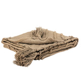 50" X 60" Brown Cotton Woven Geometric Throw Blanket with Tassels - Homeroots - Flyclothing LLC