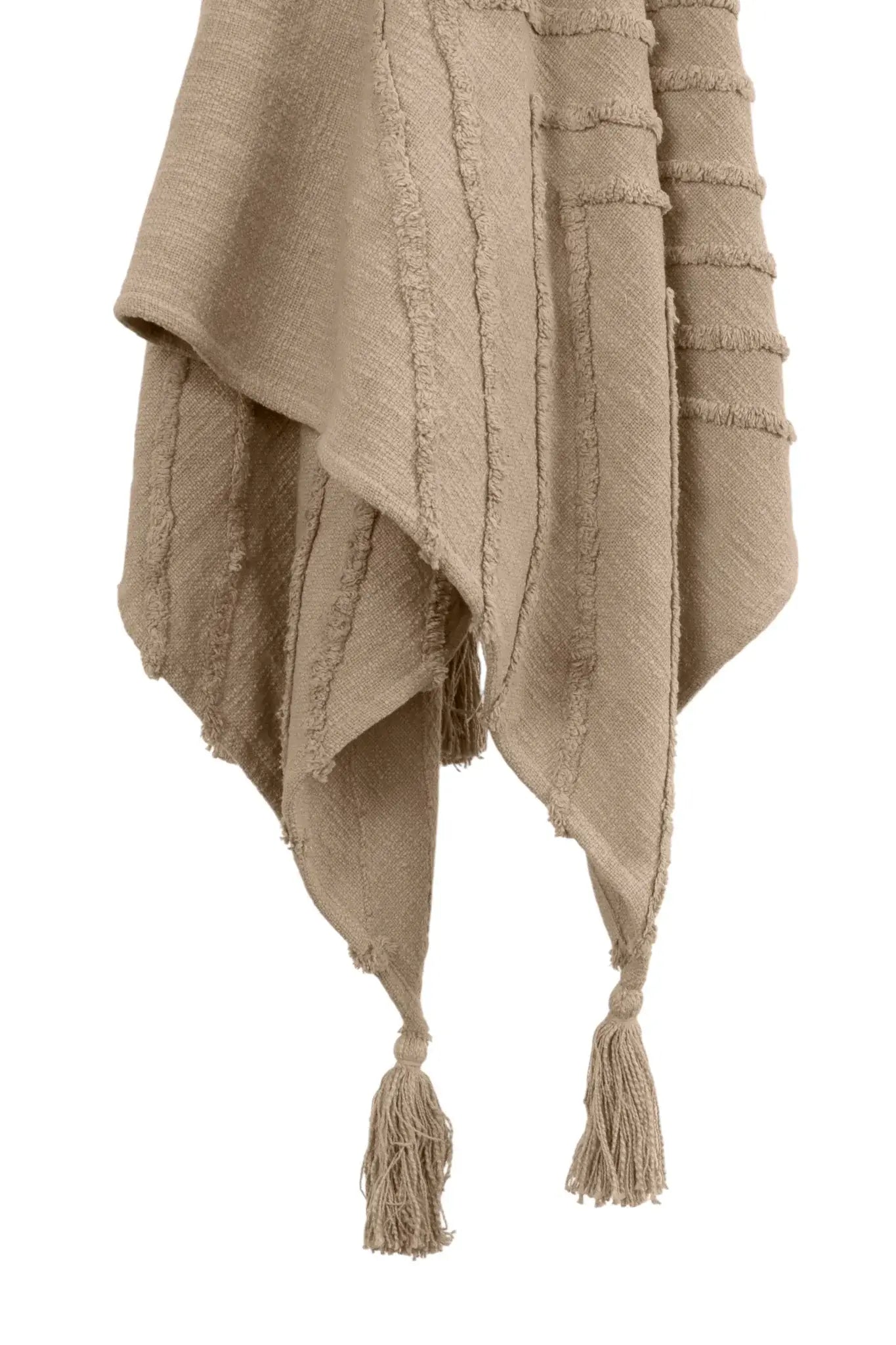 50" X 60" Brown Cotton Woven Geometric Throw Blanket with Tassels - Homeroots - Flyclothing LLC