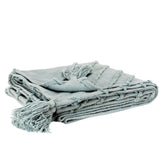 50" X 60" Aqua Cotton Woven Geometric Throw Blanket with Tassels - Homeroots - Flyclothing LLC