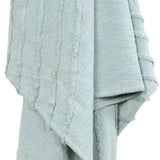 50" X 60" Aqua Cotton Woven Geometric Throw Blanket with Tassels - Homeroots - Flyclothing LLC