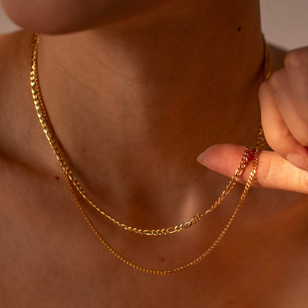 Stainless Steel Double-Layered Necklace - Trendsi - Flyclothing LLC