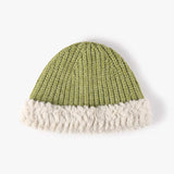 Fuzzy Hem Knit Hat - Trendsi - Flyclothing LLC