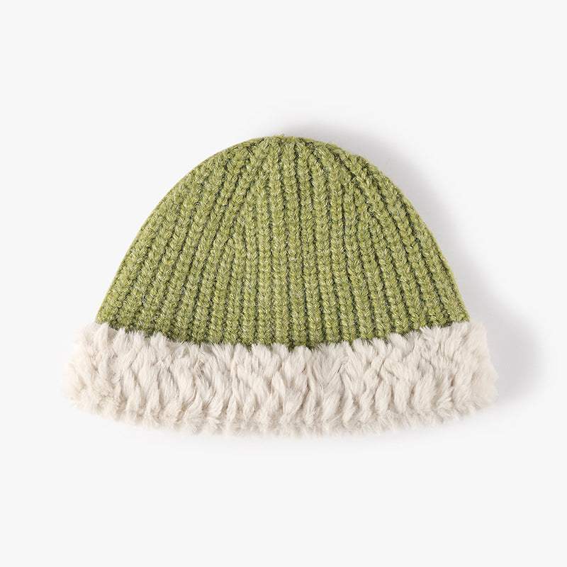 Fuzzy Hem Knit Hat - Trendsi - Flyclothing LLC