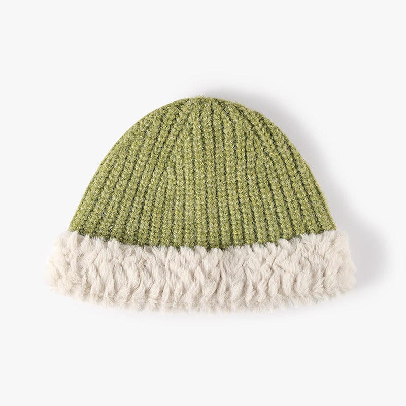 Fuzzy Hem Knit Hat - Trendsi