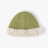 Fuzzy Hem Knit Hat - Trendsi