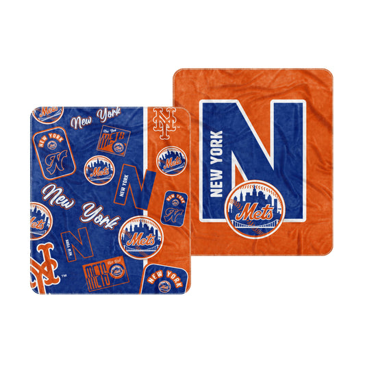 NY Mets Dream Weave Throw 50x60 - Logo Brands - Flyclothing LLC