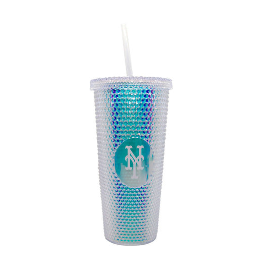 NY Mets 24oz Iridescent Studded Tumbler - Logo Brands - Flyclothing LLC