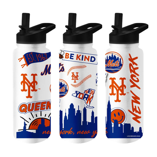 New York Mets 34oz Native Quencher Bottle - Logo Brands - Flyclothing LLC
