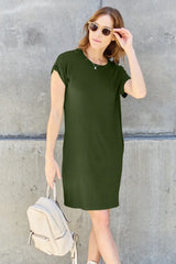 Basic Bae Full Size Round Neck Short Sleeve Dress with Pockets - ShopBasicbae - Flyclothing LLC