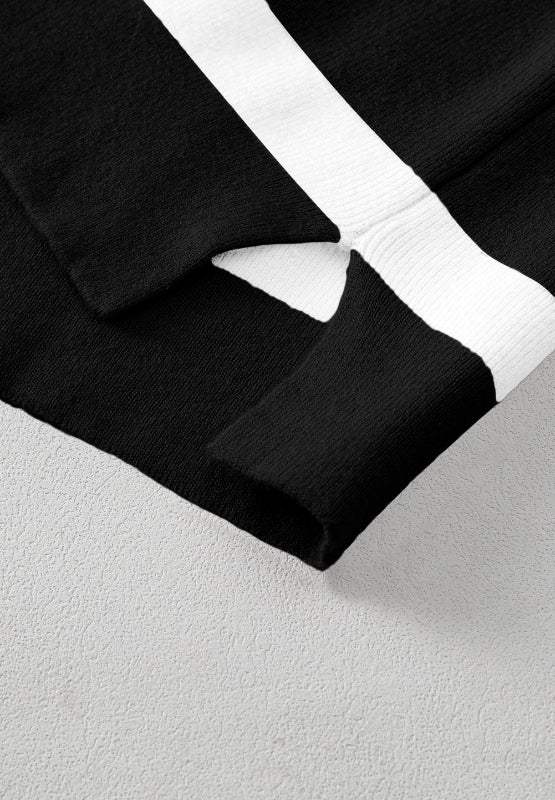 Contrast Striped Long Sleeve Sweatshirt - Trendsi - Flyclothing LLC