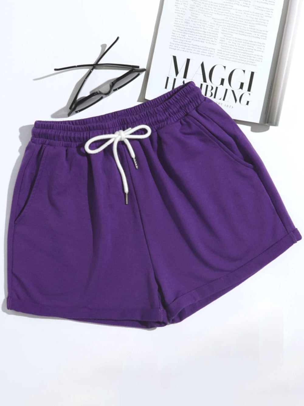 Drawstring Shorts with Pockets - Trendsi