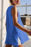 Side Slit V-Neck Tank - Trendsi - Flyclothing LLC