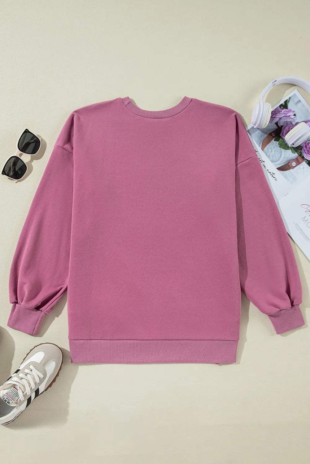 High-Low Round Neck Long Sleeve Sweatshirt - Trendsi - Flyclothing LLC