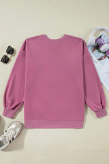 High-Low Round Neck Long Sleeve Sweatshirt - Trendsi - Flyclothing LLC