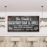 Backyard Bar & Grill Sign XXIII - Tailored Canvases - Flyclothing LLC