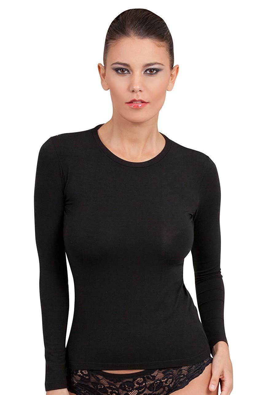 EGI Luxury Modal Women's Long Sleeved T-Shirt. Proudly Made in Italy ( Crew Neck). - tittimitti - Flyclothing LLC