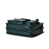Tuscany Italian Leather Briefcase, Green - Classy Leather Bags - Flyclothing LLC