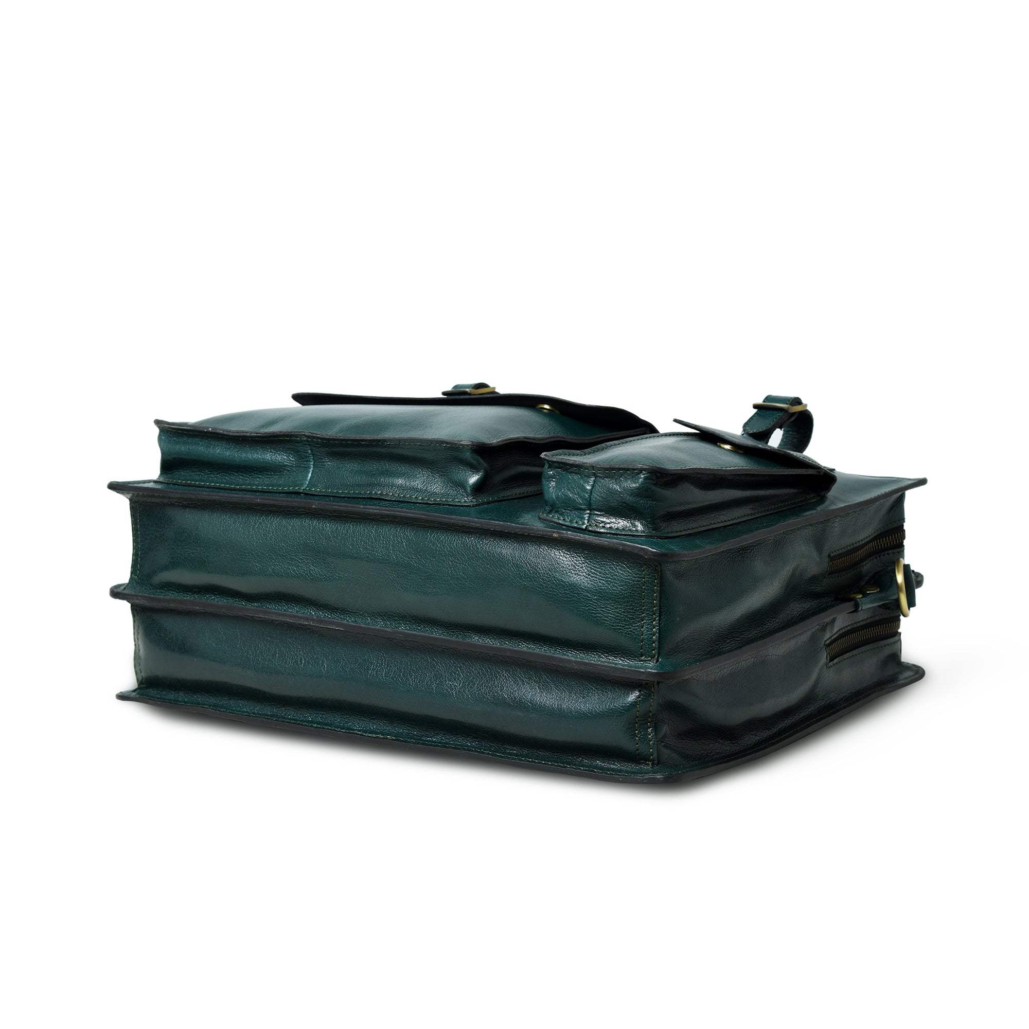 Tuscany Italian Leather Briefcase, Green - Classy Leather Bags - Flyclothing LLC