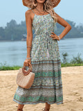 Tassel Printed Spaghetti Strap Dress - Trendsi